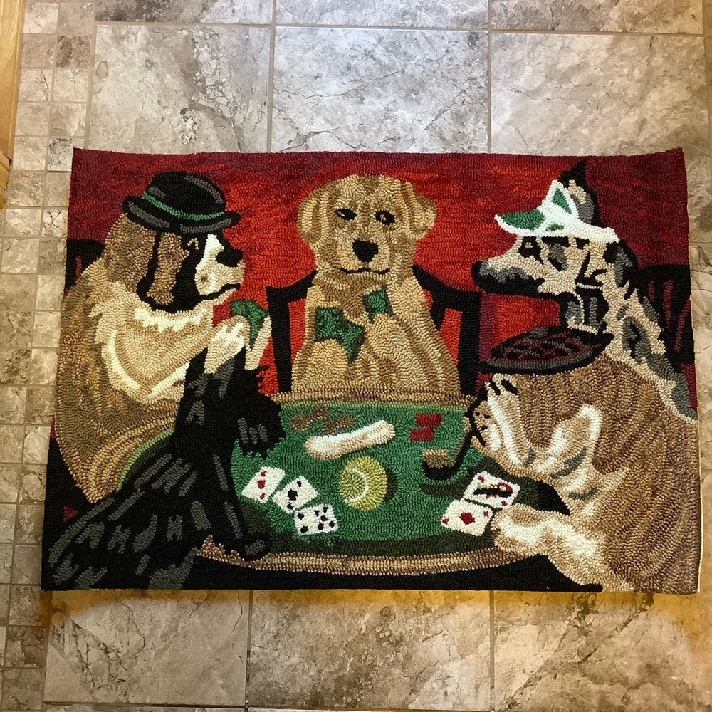 Liora Manné Poker Pups Indoor-Outdoor Rug-2’ x 3’